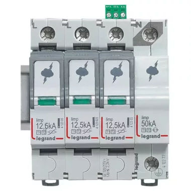 LEGRAND 412277 Túlfeszültség-levezető T1+T2 12,5KA 3P+N NR +SD LEGRAND 412277 Túlfeszültség-levezető T1+T2 12,5KA 3P+N NR +SD