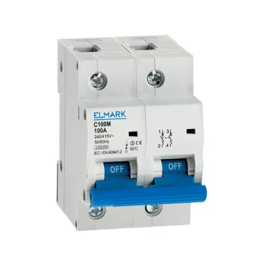 ELMARK kismegszakító, C100M, 100A, 2P, 10kA, D