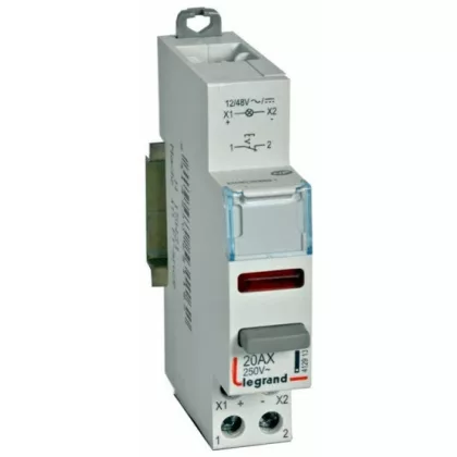 LEGRAND 412913 CX3 moduláris nyomókapcsoló 1Ny + piros LED 12/48V ~/=