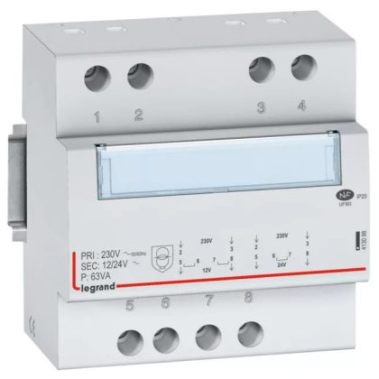 LEGRAND 413098 Lexic biztonsági trafó 63VA 230/24-12-2x12V