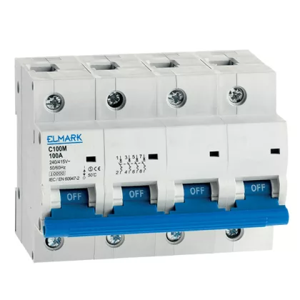 ELMARK kismegszakító, C100M, 100A, 4P, 10kA, B
