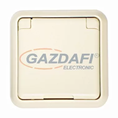 SCHNEIDER/ELSO 415000 2P+F dugalj csatlakozóaljzat csapófedéllel, IP44, csavaros bekötés, gyöngyfehér