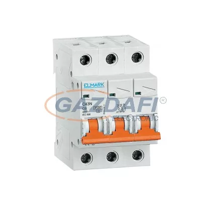 ELMARK kismegszakító, C43N/63A, 3P, 4.5kA, C