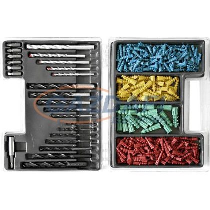 SG PRO 420847 Fúrószár és tipli készlet bitfejekkel