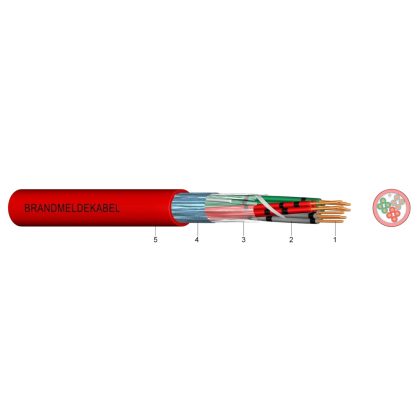   JB-H(St)H 4x2x0,8mm2 halogénmentes, árnyékolt lángálló tűzjelző vezeték Bd 300V piros