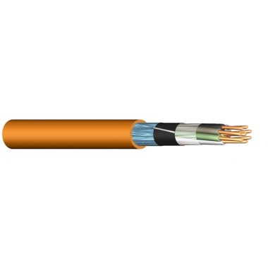 JE-H (St) H 2x2x0.8mm2 cablu de alarma incendiu de telecomunicații ecranat ignifug, fără halogen, Bd FE180 / E30 cu 30 de minute de funcționare 225V portocaliu