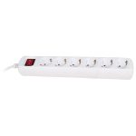 ELMARK 5-ös hálózati elosztó kapcsolóval, H05VV-F, 3x1.5mm², 5m