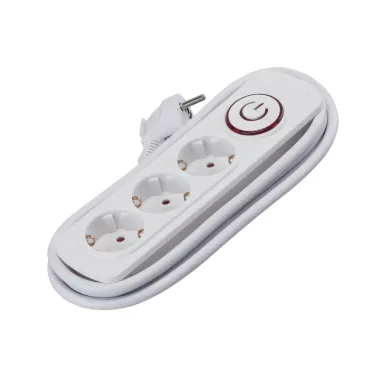 ELMARK 3-as hálózati elosztó kapcsolóval, H05VV-F, 3x1.5mm², 2m