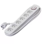   ELMARK 6-os hálózati elosztó kapcsolóval, H05VV-F, 3x1.5mm², 2m