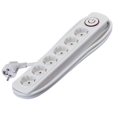 ELMARK 6-os hálózati elosztó kapcsolóval, H05VV-F, 3x1.5mm², 2m ELMARK 6-os hálózati elosztó kapcsolóval, H05VV-F, 3x1.5mm², 2m