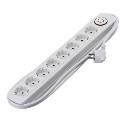 ELMARK 8-as hálózati elosztó kapcsolóval, H05VV-F, 3x1.5mm², 2m