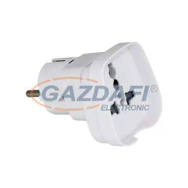 COMMEL 480-102 utazó adapter gyermekvédelemmel 250V, 10A, fehér
