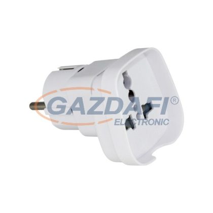   COMMEL 480-102 utazó adapter gyermekvédelemmel 250V, 10A, fehér