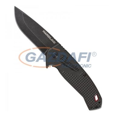MILWAUKEE 48221994 HARDLINE Összecsukható kés, sima élű, D2 acél, fekete