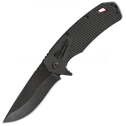   MILWAUKEE 48221998 HARDLINE Összecsukható kés, fogazott élű, D2 acél, fekete