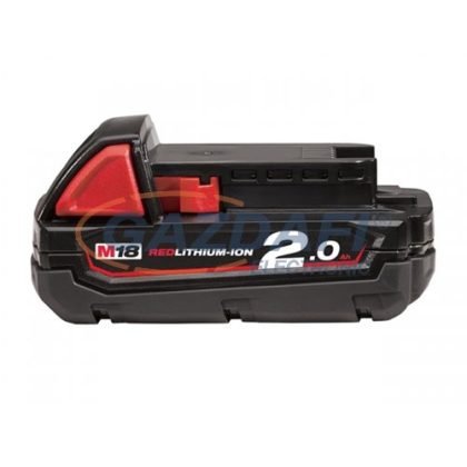   MILWAUKEE M18 B2 REDLITHIUM-ION akkumulátor, M18 rendszerhez 18 VDC, 2,0 Ah