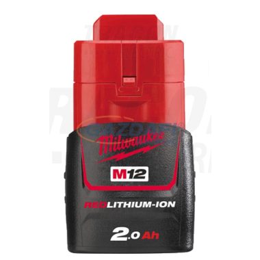 MILWAUKEE M12 B2 REDLITHIUM-ION akkumulátor, M12 rendszerhez 12 VDC, 2,0 Ah
