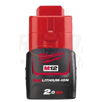   MILWAUKEE M12 B2 REDLITHIUM-ION akkumulátor, M12 rendszerhez 12 VDC, 2,0 Ah