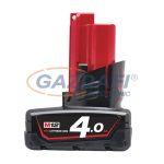   MILWAUKEE M12 B4 REDLITHIUM-ION akkumulátor, M12 rendszerhez 12 VDC, 4,0 Ah