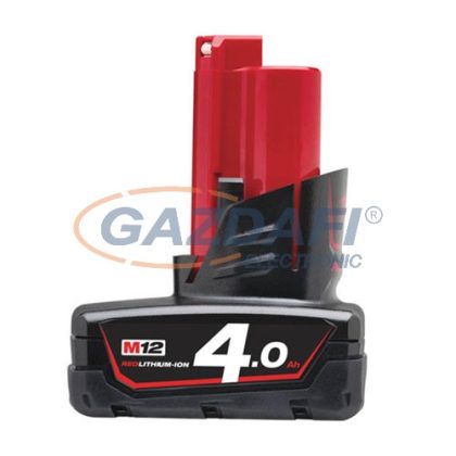  MILWAUKEE M12 B4 REDLITHIUM-ION akkumulátor, M12 rendszerhez 12 VDC, 4,0 Ah