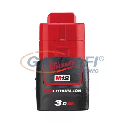   MILWAUKEE M12 B3 REDLITHIUM-ION akkumulátor, M12 rendszerhez 12 VDC, 3,0 Ah