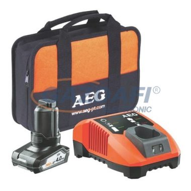 AEG SETL1240-BLK Akkumulátor és töltő szett 12V, 4,0Ah