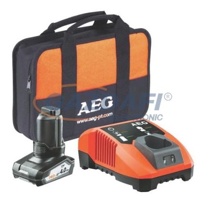 AEG SETL1240-BLK Akkumulátor és töltő szett 12V, 4,0Ah