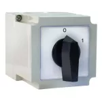   APATOR 4G25-10PK tokozott forgókapcsoló, 0-1, 25A, 3P, 690V, IP55.