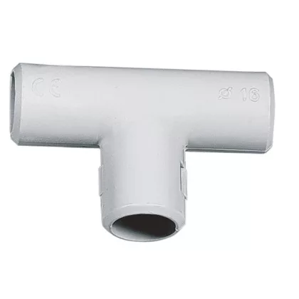 ELMARK PVC T-cs, d=16mm, IP40, szürke