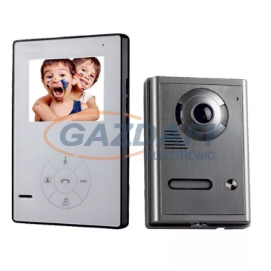 COMMEL 501-102 videó kaputelefon szett,4” színes LCD monitorral,IP44 fémházas kamerával.