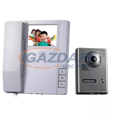 COMMEL 501-103 videó kaputelefon szett színes 4”-os beltéri kijelző,IP44 fémházas kamerával. COMMEL 501-103 videó kaputelefon szett színes 4”-os beltéri kijelző,IP44 fémházas kamerával.