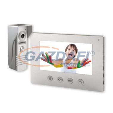 COMMEL 501-104 video kaputelefon szett,7” színes LCD monitorral IP44 fémházas kamerával.