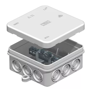 OBO 5015557 1804 AP Potenciál-Kiegyenlítő Sín fürdőszobába 90,5x90,5x39mm világosszürke polietilén