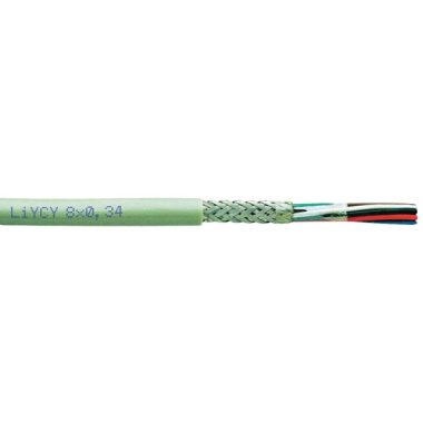LiYCY 2x0,5mm2 electronic control cable with copper fabric shielding PVC 350V gray
