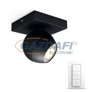 PHILIPS Buckram Hue 50471/30/P7 1L intelligens vezérelhető LED lámpatest, 5.5W 250Lm 2200-6500K, fekete PHILIPS Buckram Hue 50471/30/P7 1L intelligens vezérelhető LED lámpatest, 5.5W 250Lm 2200-6500K, fekete