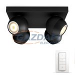   PHILIPS Buckram Hue 50474/30/P7 4L intelligens vezérelhető LED lámpatest, 22W 1000Lm 2200-6500K, fekete