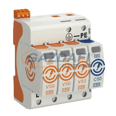 OBO 5093562 V50-3+NPE+FS-320 Combicontroller V50 3+1 kivitel, távjelzéssel, 320V poliamid IP20 OBO 5093562 V50-3+NPE+FS-320 Combicontroller V50 3+1 kivitel, távjelzéssel, 320V poliamid IP20
