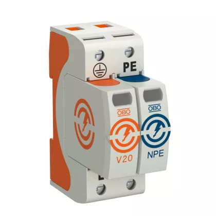   OBO 5095251 V20-1+NPE-280 Surgecontroller V20 1+1 kapcsolású kivitel, 280V IP20