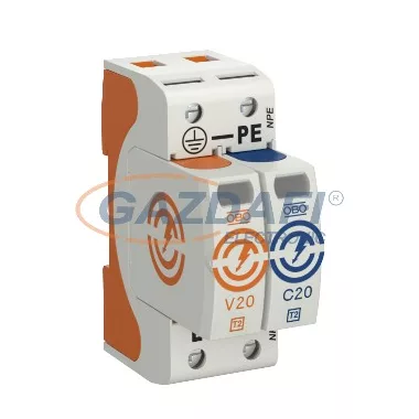 OBO 5095261 V20-1+NPE-320 Surgecontroller V20 1+1 kapcsolású kivitel, 320V IP20