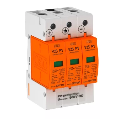 OBO 5097447 V25-B+C 3-PH900 Combicontroller V25 hárompólusú, napelemes rendszerh, 900V