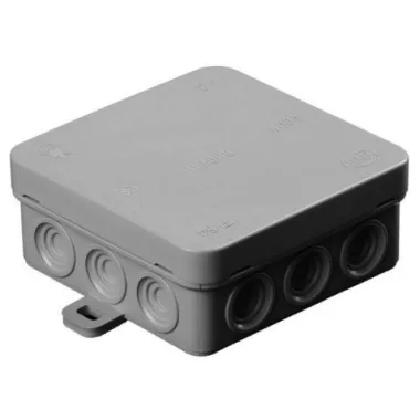 GAO 5221H junction box, outside the wall, 85x85x37mm, gray, heat resistant up to 650 ° C, IP54