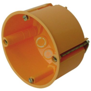 GAO 5253H Plasterboard Mounting Box, with Recessed Arm, Screw, 35x60mm, Orange, Heat Resistant up to 650 ° C