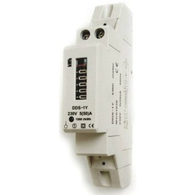 GAO 5258H Electromechanical Submeter for DIN Rail, 1P, 5 (50) A 1000imp / kWh, Gray, 230V