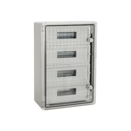 ELMARK falon kívüli maszkolt manyag elosztószekrény átlátszó ajtóval, 45 modul, 600x400x20