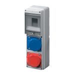 ELMARK ipari csatlakozódoboz, 4 modul, 1P+N+E: 1x16A, 3P+N: 1x16A, IP44, 105x337x95mm