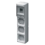 ELMARK ipari csatlakozódoboz, üres, 3 aljzat, 4 modul, IP65, 105x430x95mm, szürke