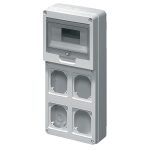 ELMARK ipari csatlakozódoboz, üres, 4 aljzat, 8 modul, IP65, 200x430x95mm, szürke