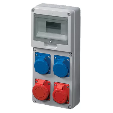 Cutie de joncțiune ELMARK industrială, 8 module, 1P + N + E: 1x16A + 1x32A, 3P + N: 1x16A + 1x32A, IP44, 200x430x95mm