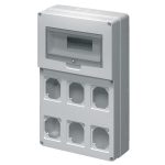 ELMARK ipari csatlakozódoboz, üres, 6 aljzat, 8 modul, IP65, 320x510x135mm, szürke