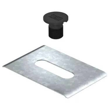 OBO 5403100 TrayFix Rácsos Kábeltálcák Rögzítése FangFix rögzítő betontalpon ø20mm fekete